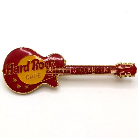 Hard Rock Cafe Stockholm Guitar Pin, Hard Rock Pin, Guitar Pin, Collector Pin - Picture 1 of 8